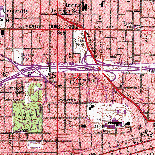 Topographic Map of Edmunds Elementary School, IA