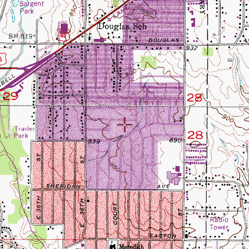 Topographic Map of Sheri Park, IA