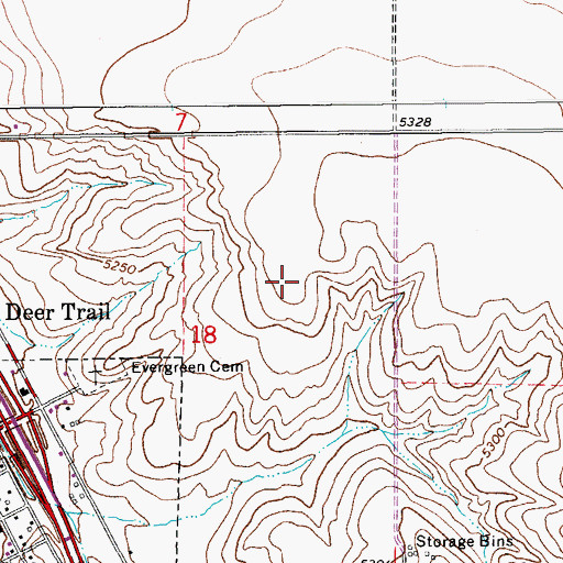 Topographic Map of KTMG-AM (Deer Trail), CO