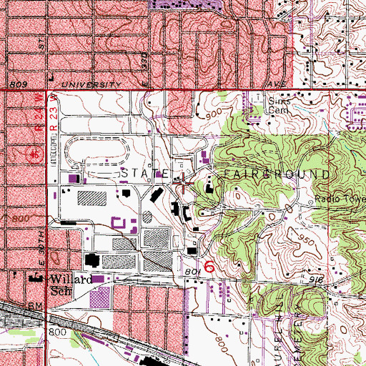 Topographic Map of Iowa State Fairgrounds, IA