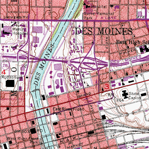 Topographic Map of Whitmer Park, IA