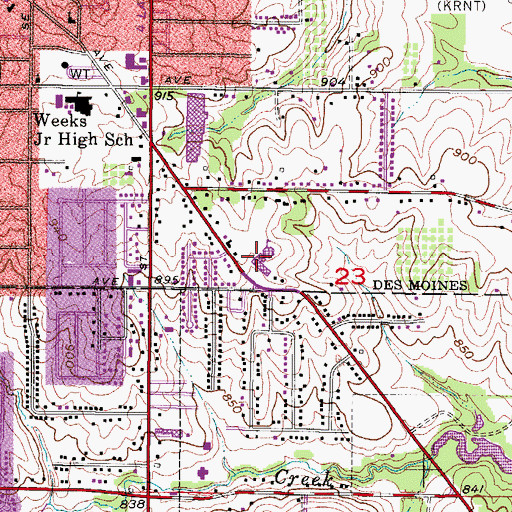 Topographic Map of Jackson Elementary School, IA