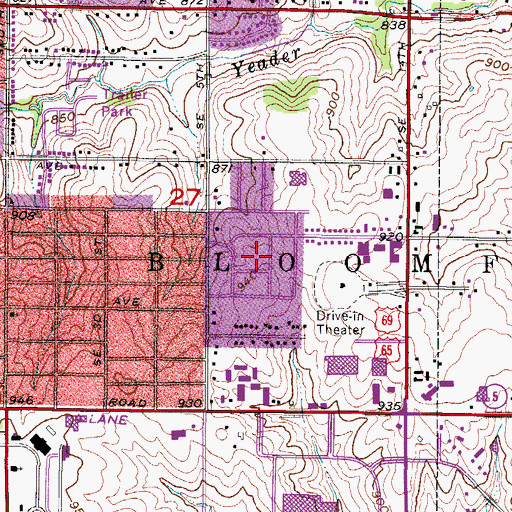 Topographic Map of Jordan Park, IA