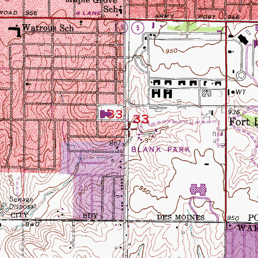 Topographic Map of Blank Park Zoo, IA