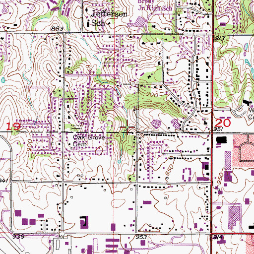 Topographic Map of Harmon Park, IA