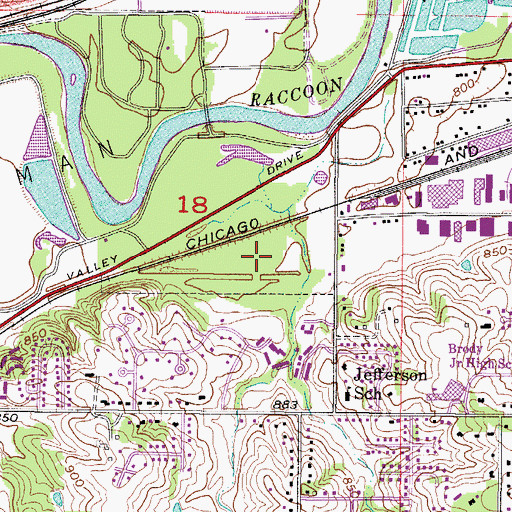 Topographic Map of Carney Park, IA