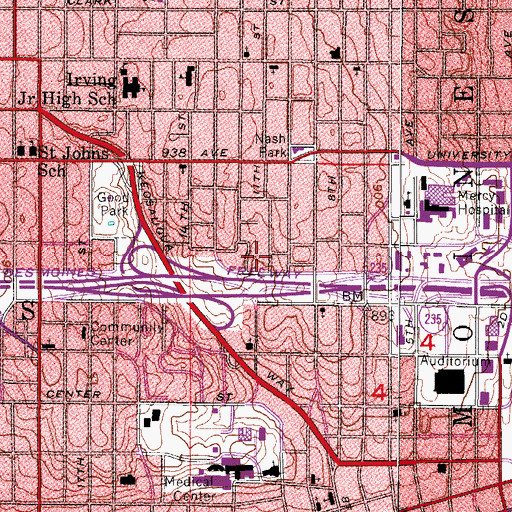 Topographic Map of Cooper Park, IA