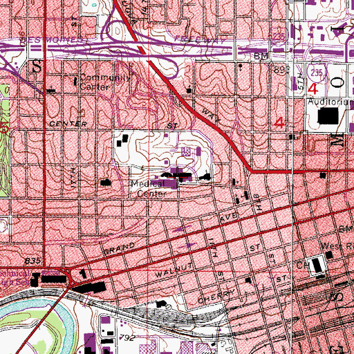 Topographic Map of Blank Children's Hospital, IA