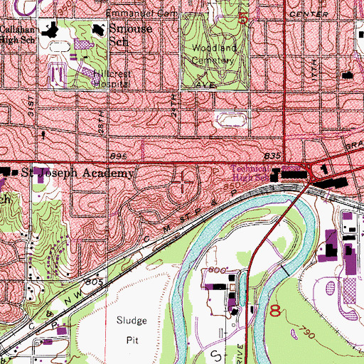 Topographic Map of Terrace Hill, IA