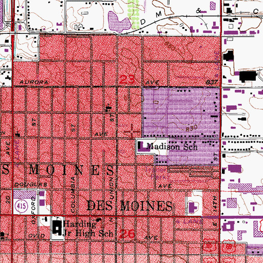 Topographic Map of Turner Park, IA