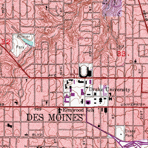 Topographic Map of Studio Arts Hall, IA