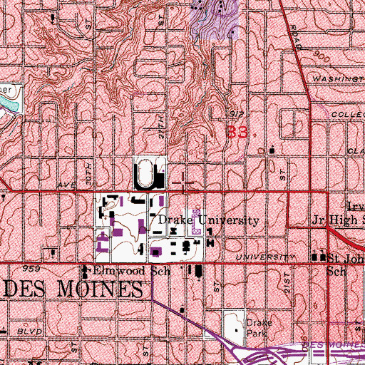 Topographic Map of The Mainstay, IA