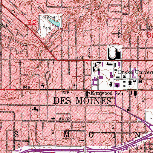 Topographic Map of American Republic Health Center, IA