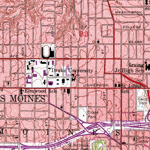 Topographic Map of Dial Center for Computer Sciences, IA