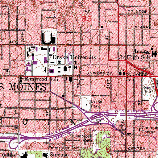 Topographic Map of Smith Legal Clinic, IA