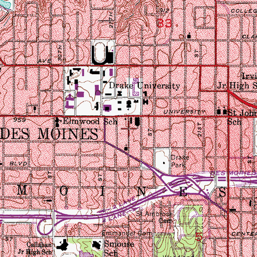 Topographic Map of ROTC Building, IA