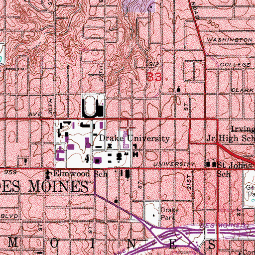 Topographic Map of Security Building, IA