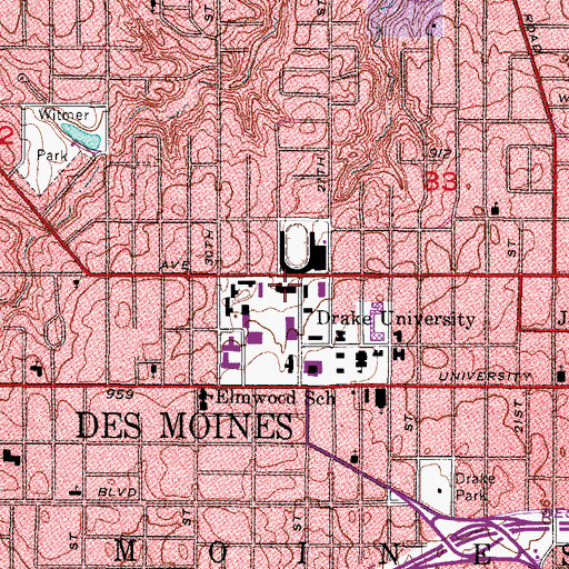 Topographic Map of Morgan E Cline Hall of Pharmacy and Science, IA