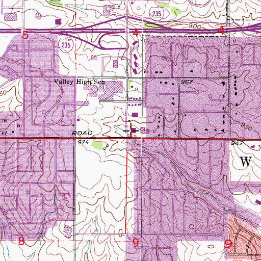 Topographic Map of West Des Moines Fire Department Station 21, IA