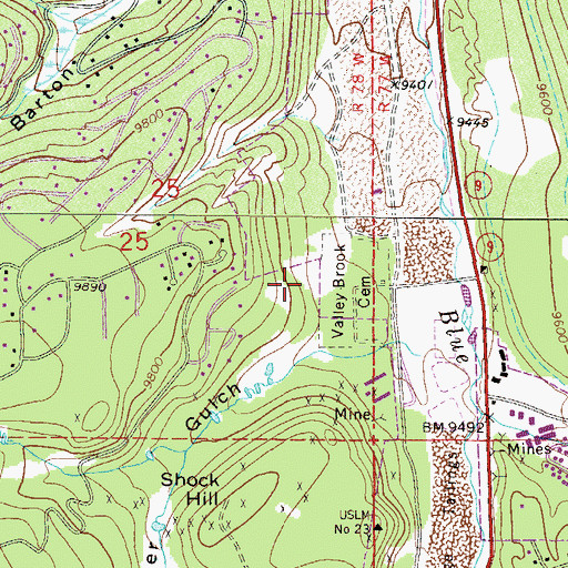 Topographic Map of KHTH-AM (Dillon), CO