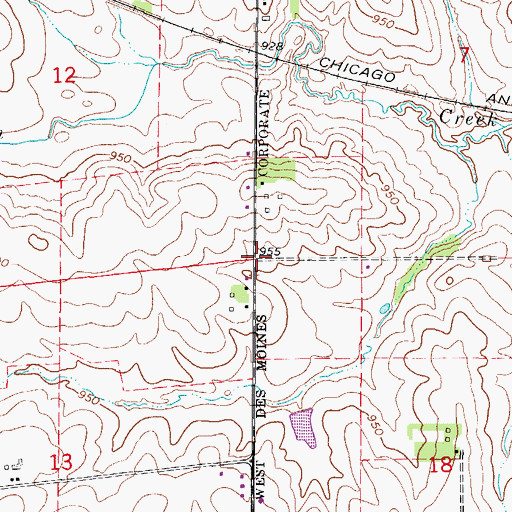 Topographic Map of West Des Moines Calvary Baptist Church, IA