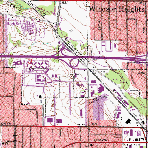 Topographic Map of Point of Grace Church, IA