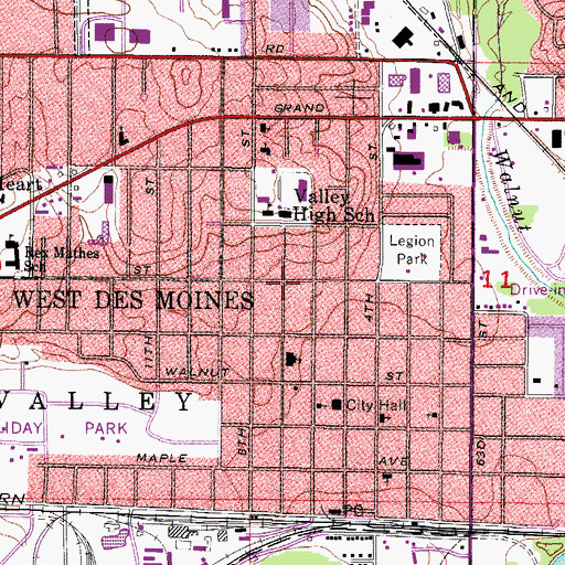 Topographic Map of Baptist Mission, IA