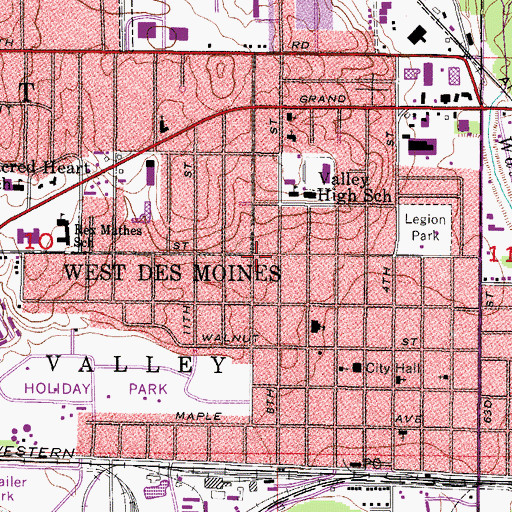 Topographic Map of Prayer of Faith Church of God in Christ, IA