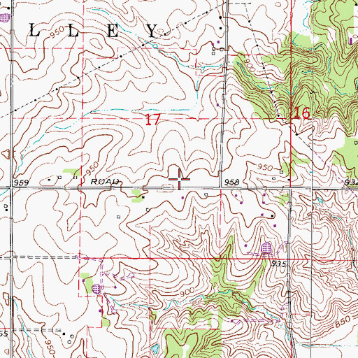 Topographic Map of Crosspointe Church, IA
