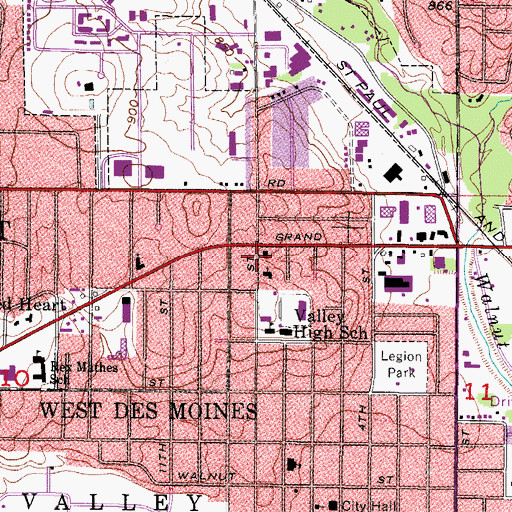 Topographic Map of West Des Moines United Methodist Church, IA