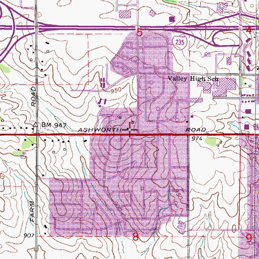 Topographic Map of Valley United Methodist Church, IA