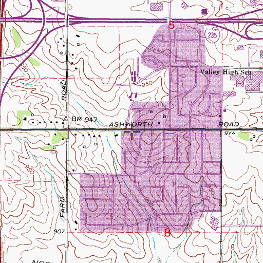 Topographic Map of Reorganized Church of Jesus Christ of Latter Day Saints, IA