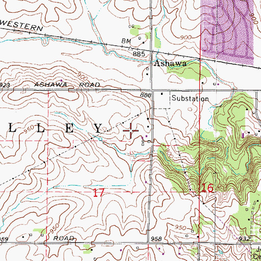 Topographic Map of Ashawa Park, IA