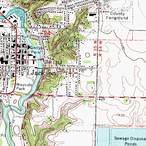 Topographic Map of Patterson Park, MN