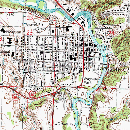 Topographic Map of Central Park, MN