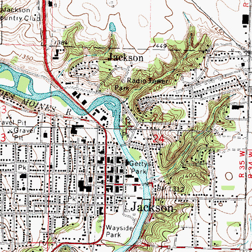 Topographic Map of Jackson State Monument, MN