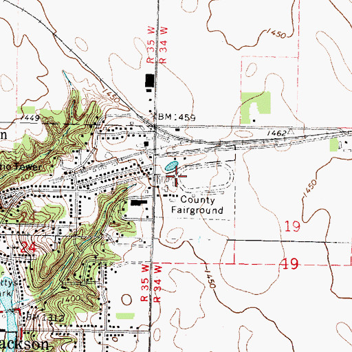 Topographic Map of Jackson County Fairgrounds, MN
