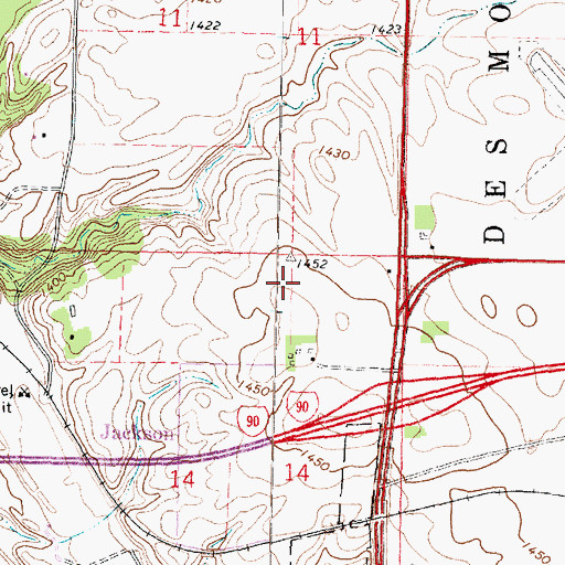 Topographic Map of Jackson KOA Kampground, MN