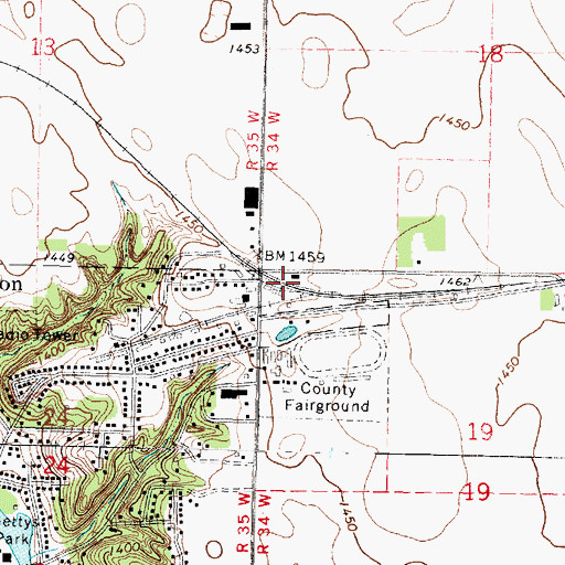 Topographic Map of Jackson, MN
