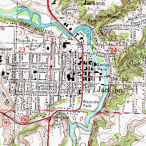 Topographic Map of Jackson County Law Enforcement Center, MN