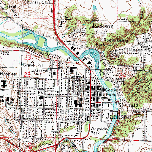 Topographic Map of Salem Lutheran Church, MN