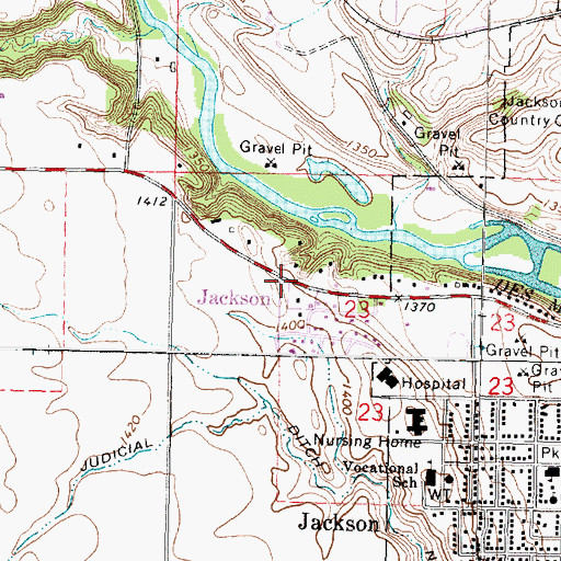 Topographic Map of First Baptist Church, MN