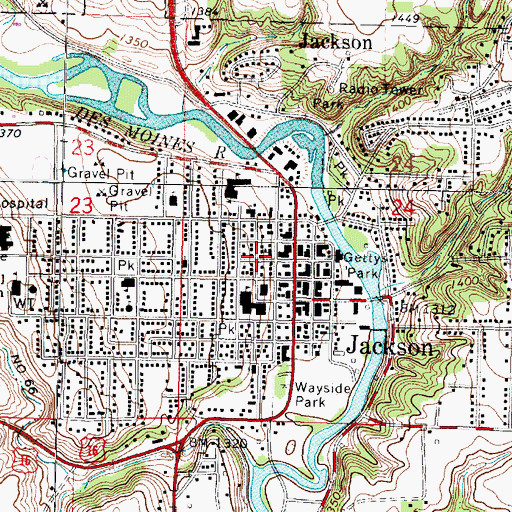 Topographic Map of First Presbyterian Church, MN