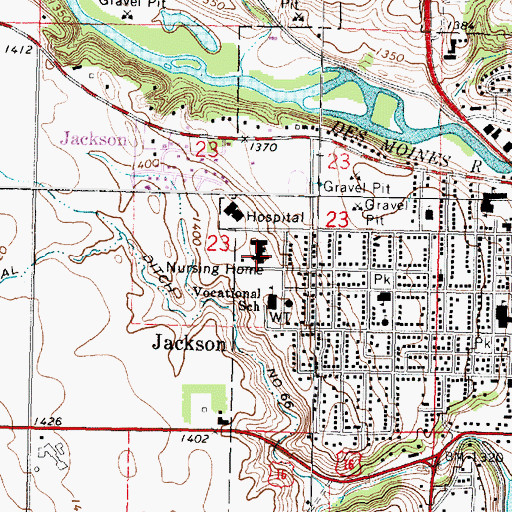 Topographic Map of Jackson Good Samaritan Center, MN