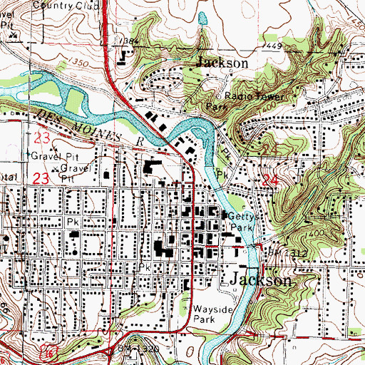 Topographic Map of Sacred Heart Mercy Health Care Center, MN