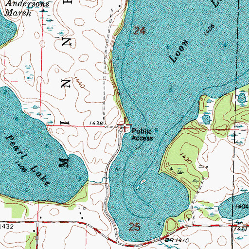 Topographic Map of Loon Lake Campground, MN