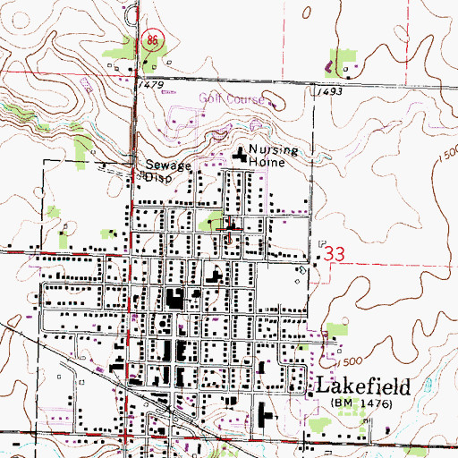 Topographic Map of Bethlehem Lutheran Church, MN