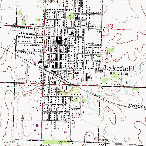 Topographic Map of Saint Joseph's Catholic Church, MN