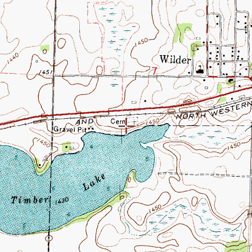 Topographic Map of Wilder Cemetery, MN