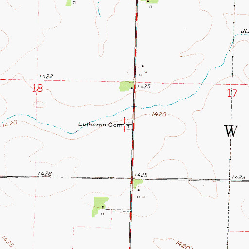 Topographic Map of Saint John's Cemetery, MN